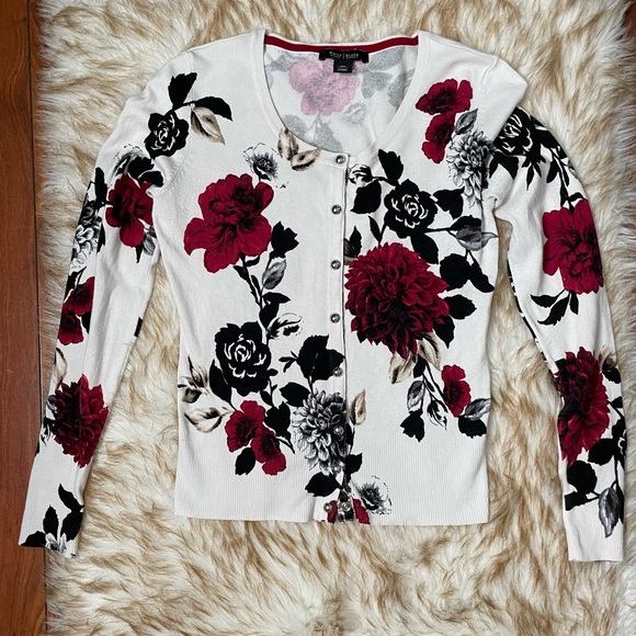 WHBM floral snap front cardigan - Picture 3 of 8